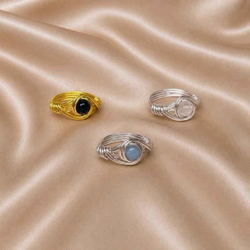 Aura double wrap crystal ring