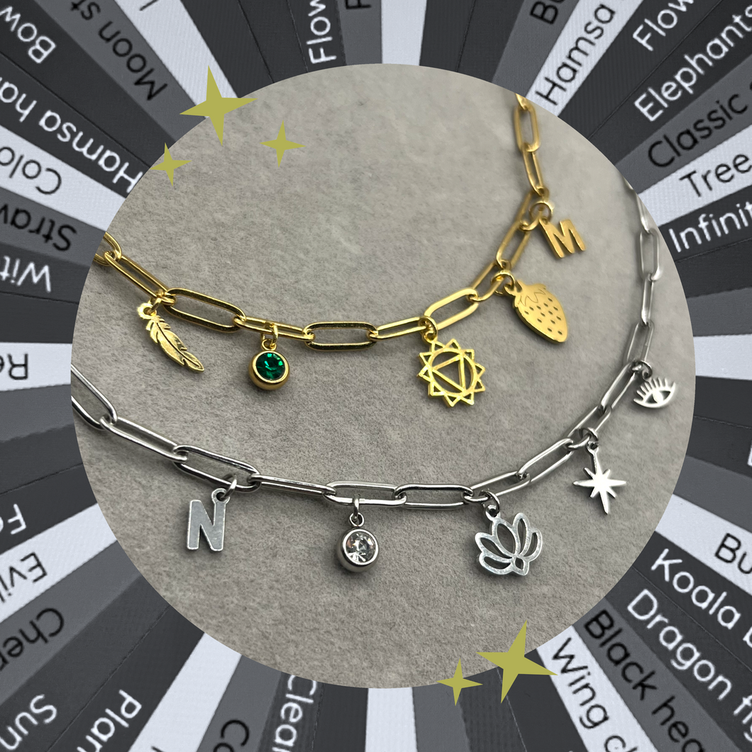 Wheel spin 5 charm jewellery