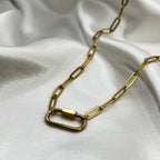 Carabiner gold chain