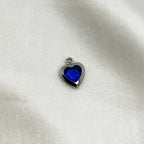 Coloured heart charms silver