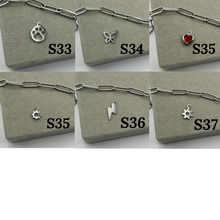 Load image into Gallery viewer, Single charm necklace in silver
