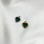 Coloured heart charm gold