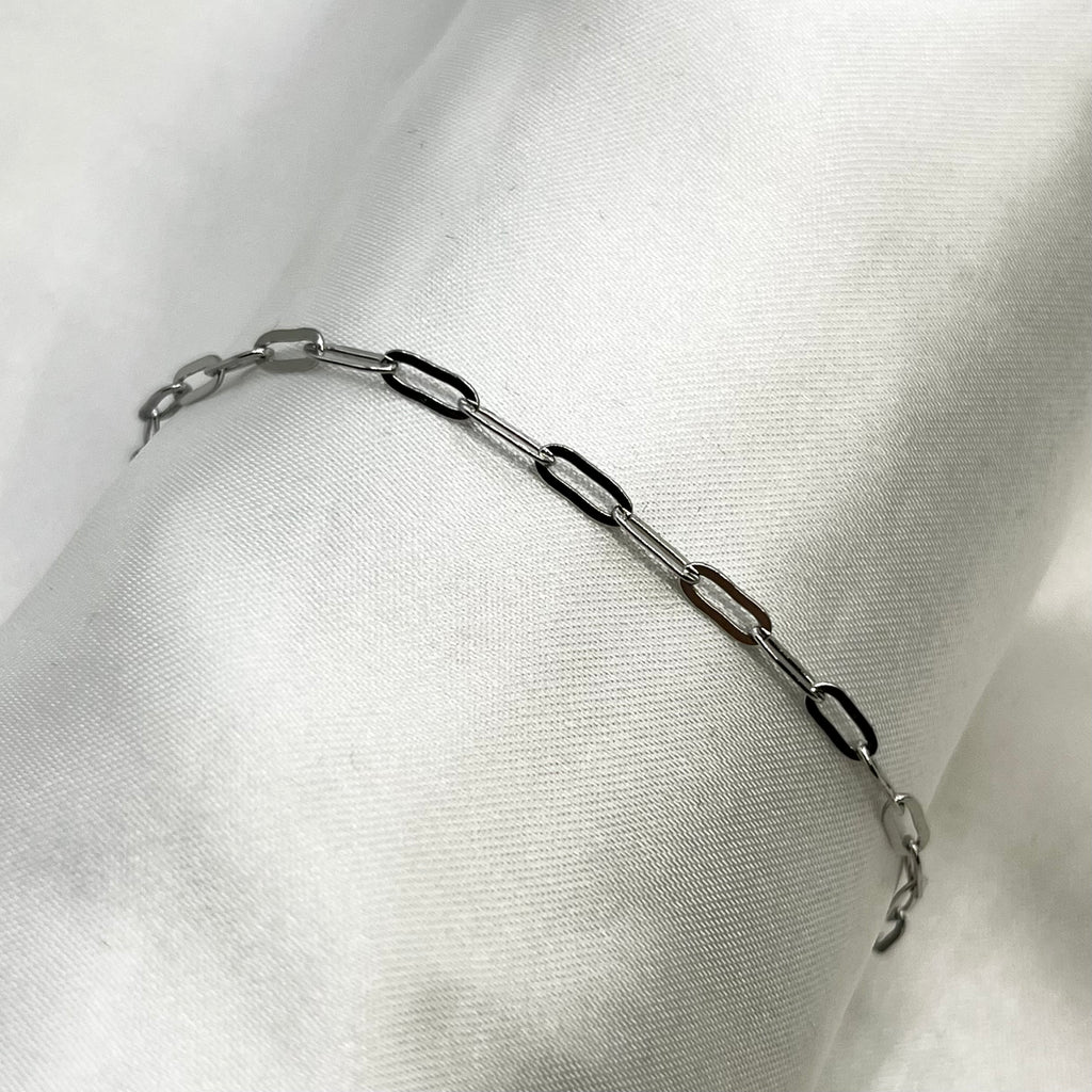 Eclipse paper chain silver bracelet small links