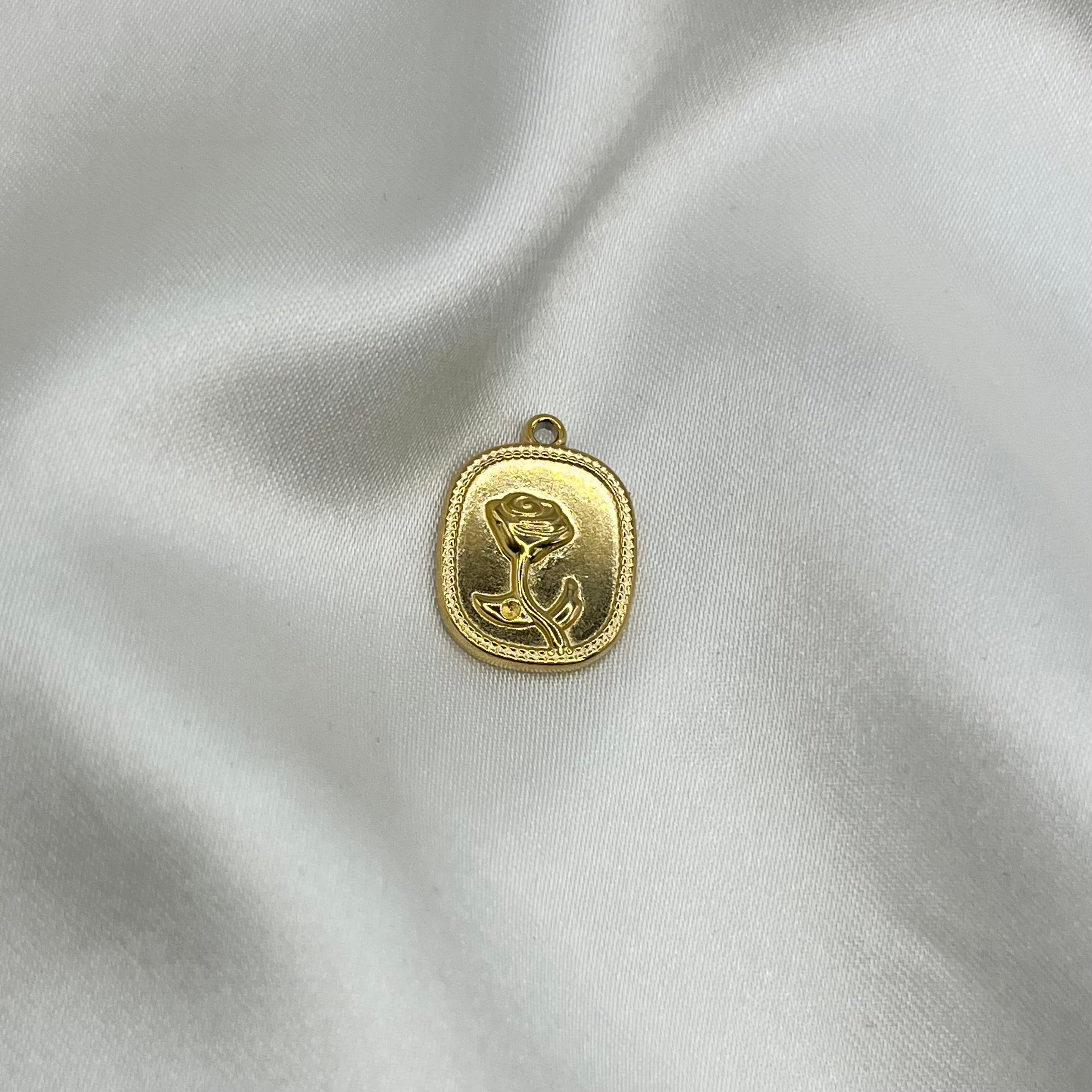 Rose coin charm
