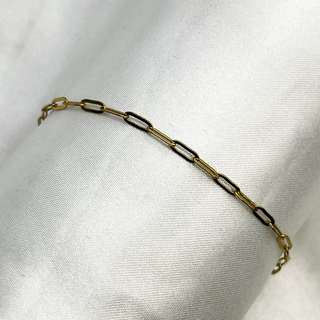 Eclipse paper chain gold bracelet small links