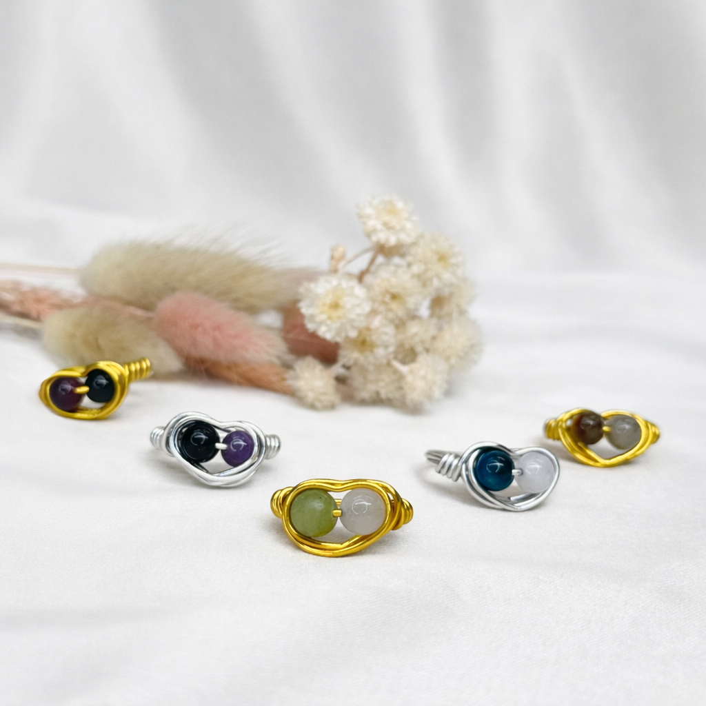 Heart wire wrapped ring