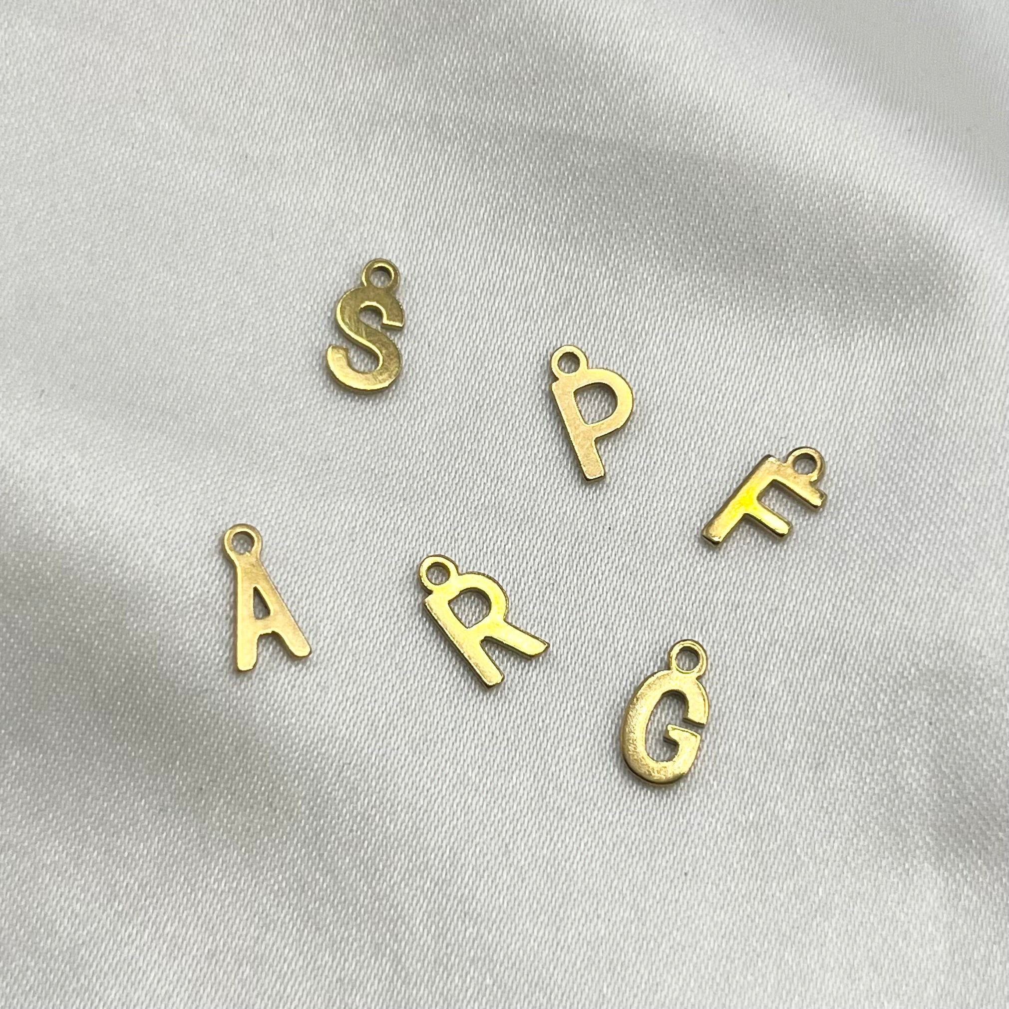 Initial charms gold