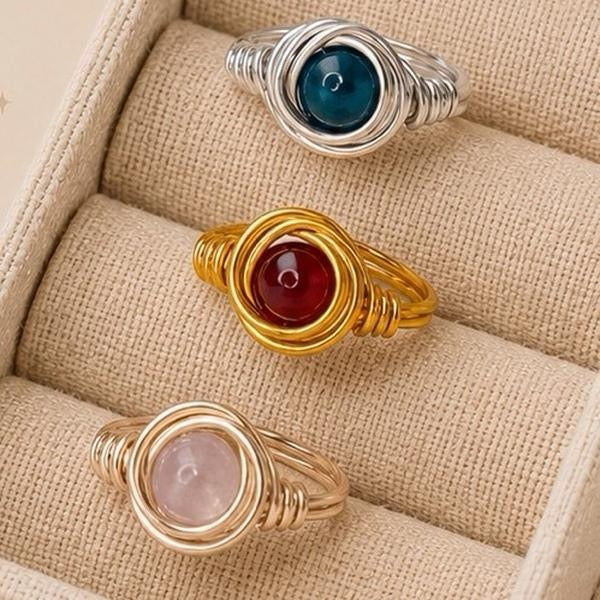 Crystal Wire wrapped ring