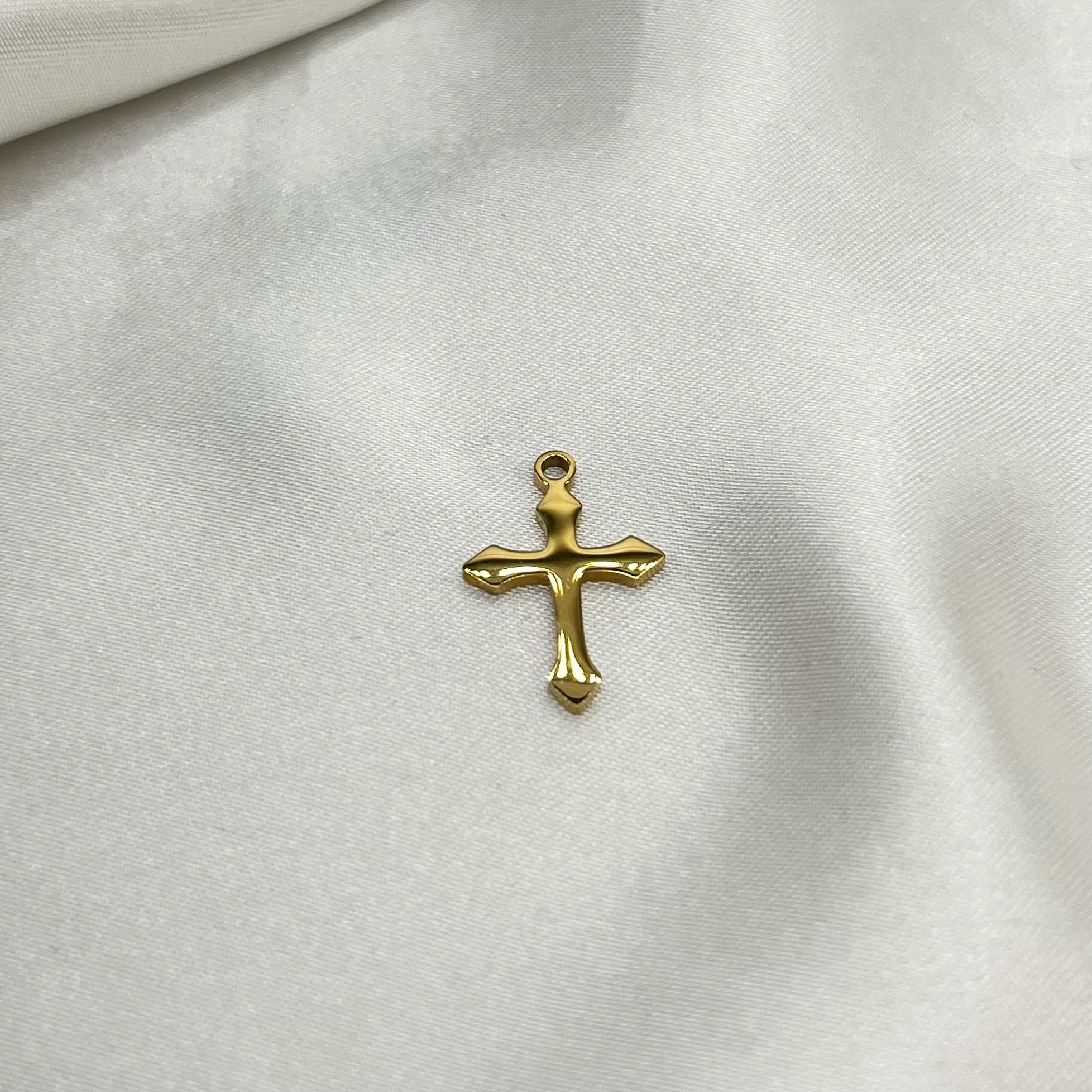 Cross gold charm