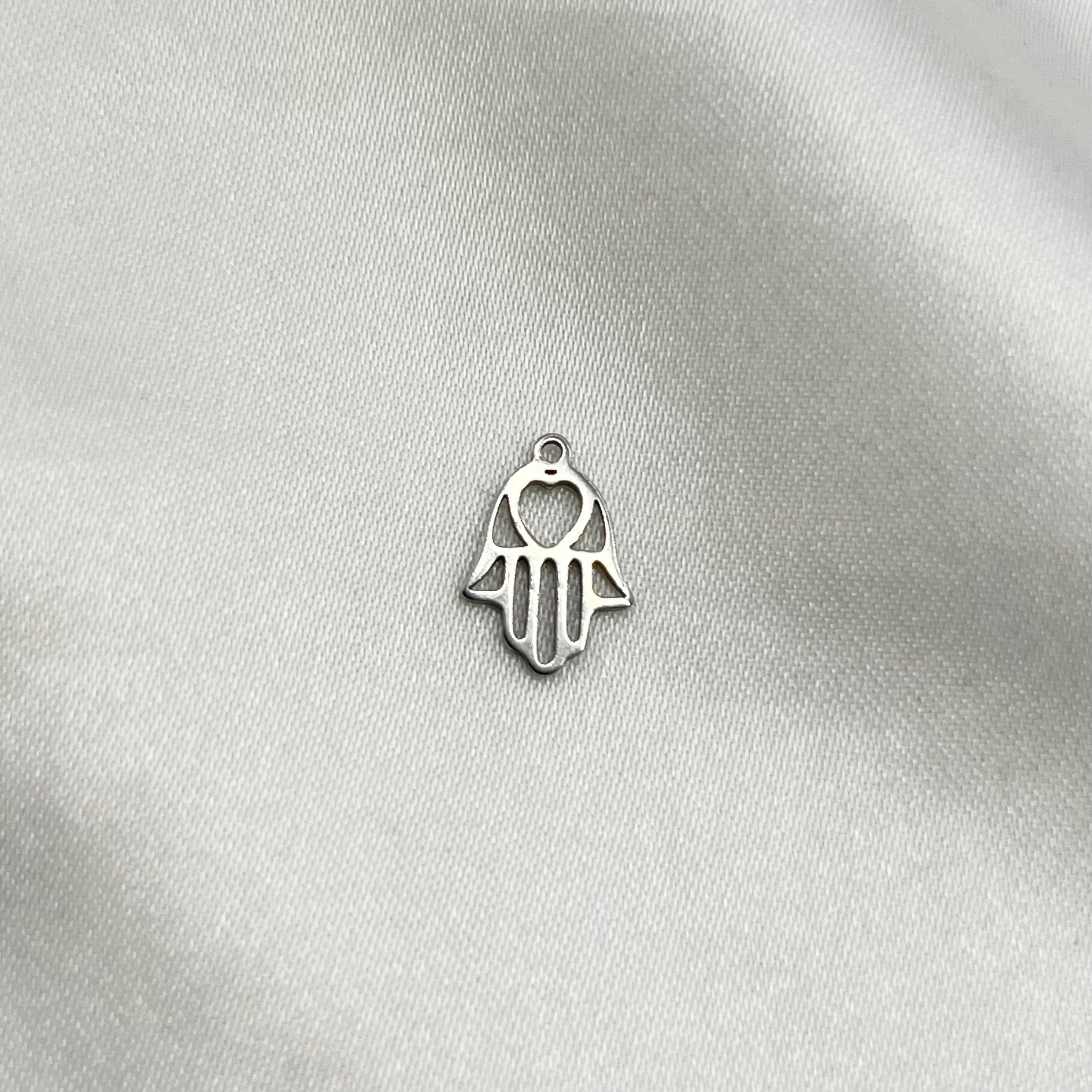 Heart hamsa hand charm