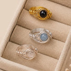 Aura double wrap crystal ring