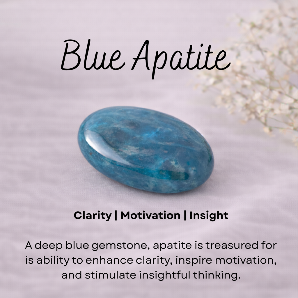 Blue apatite crystal charm