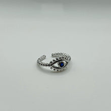 Load image into Gallery viewer, Evil eye ring silver
