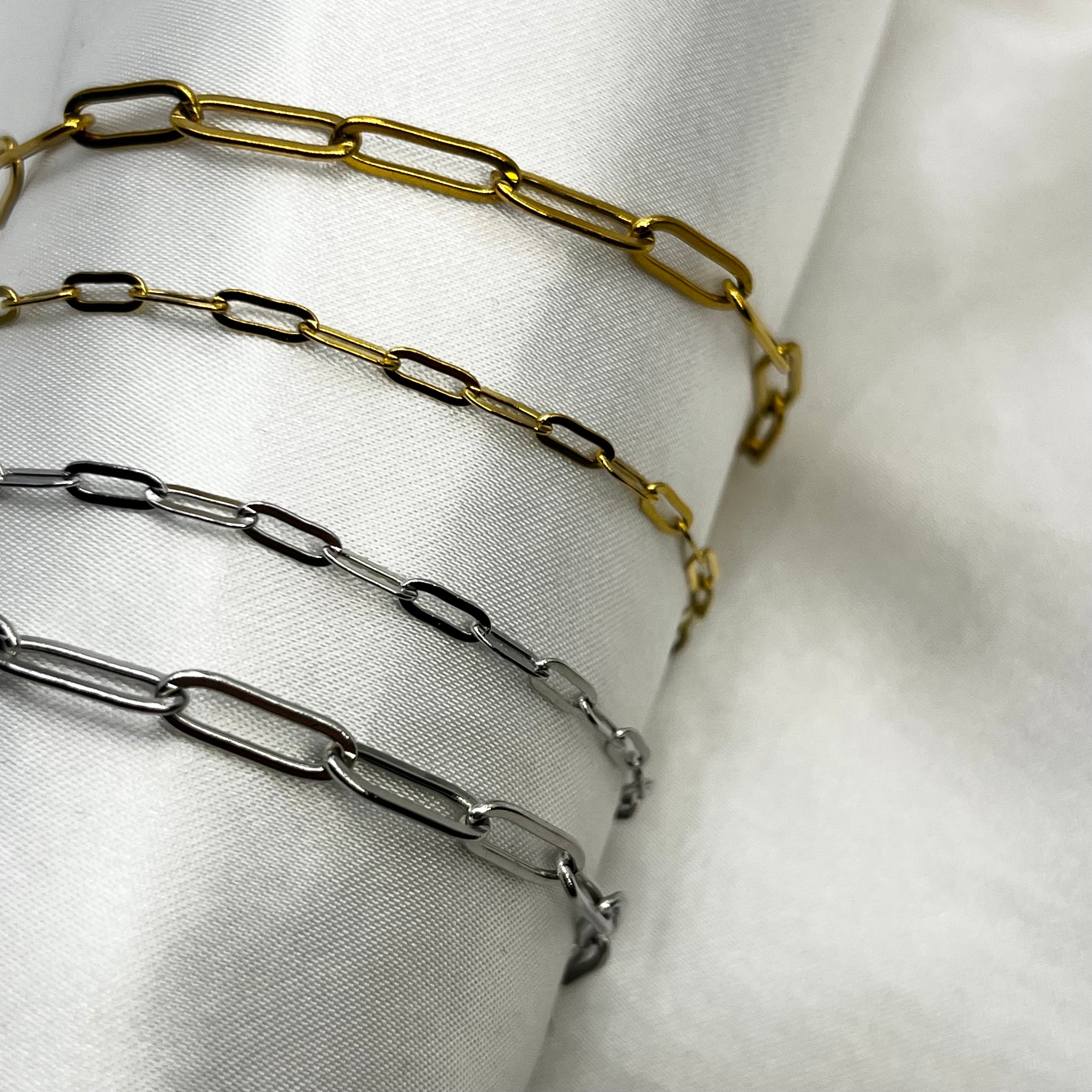 Eclipse paper chain silver bracelet