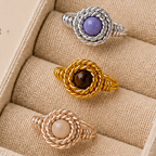 Nest-Stone Crystal wrapped ring