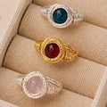 Textured band Crystal Wire wrapped ring