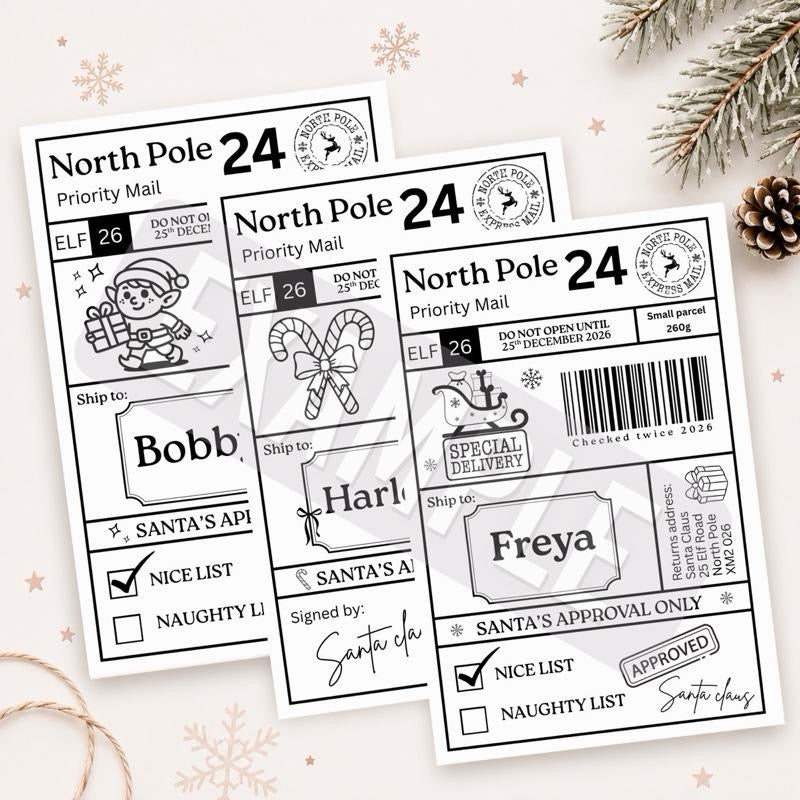 North Pole special delivery labels