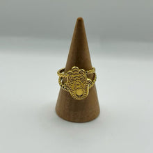 Load image into Gallery viewer, Gold hamsa hand ring
