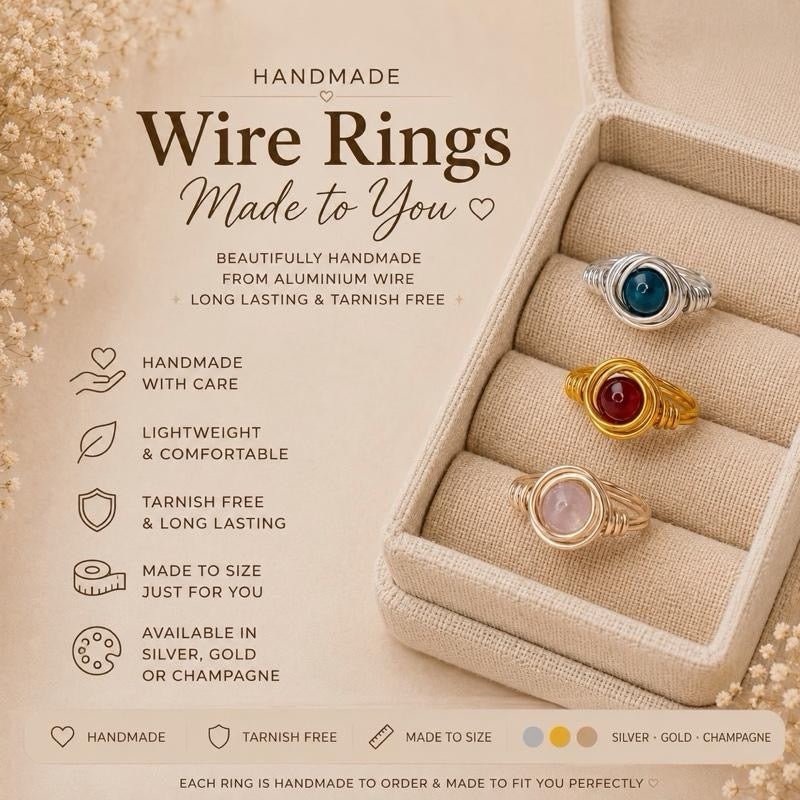 Crystal Wire wrapped ring