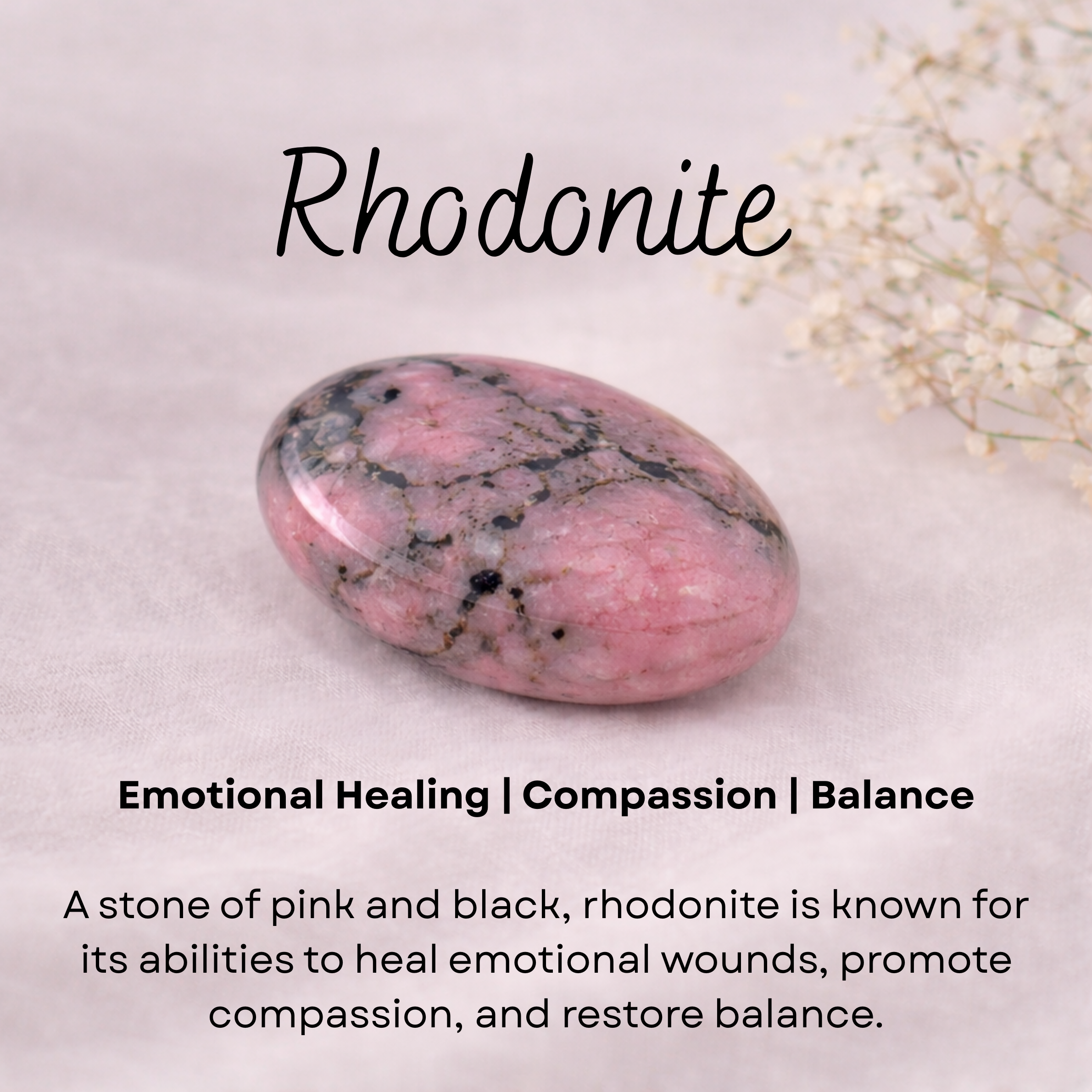 Rhodonite crystal charm
