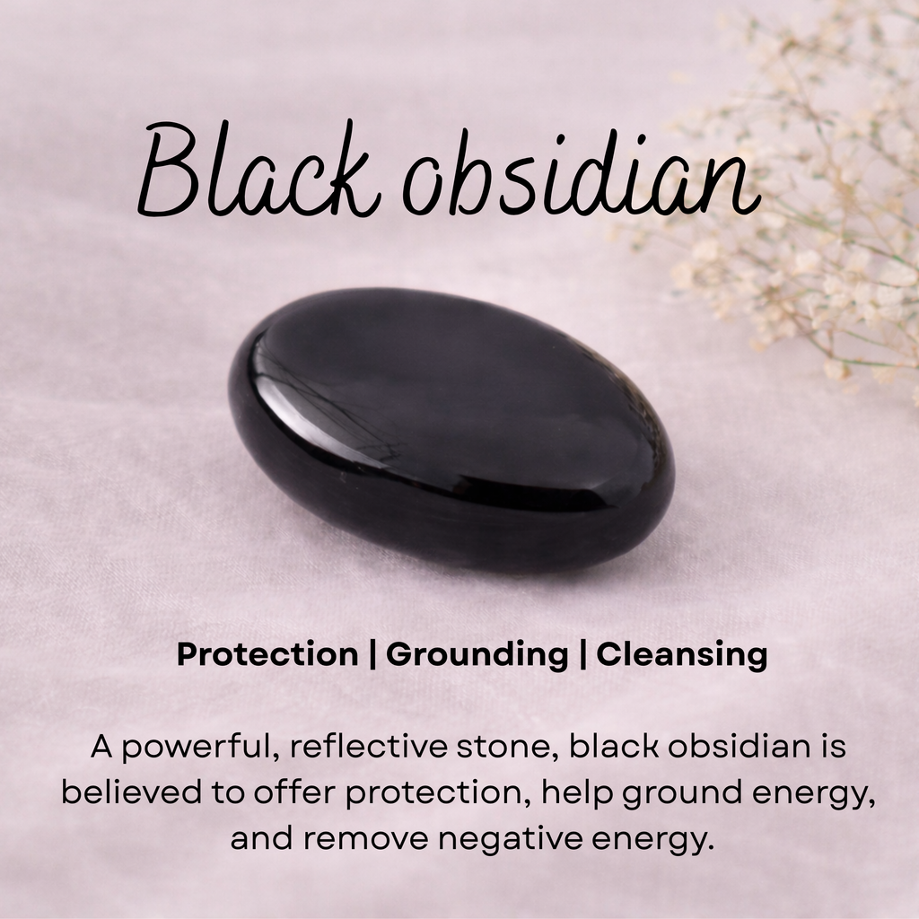 Black obsidian crystal charm