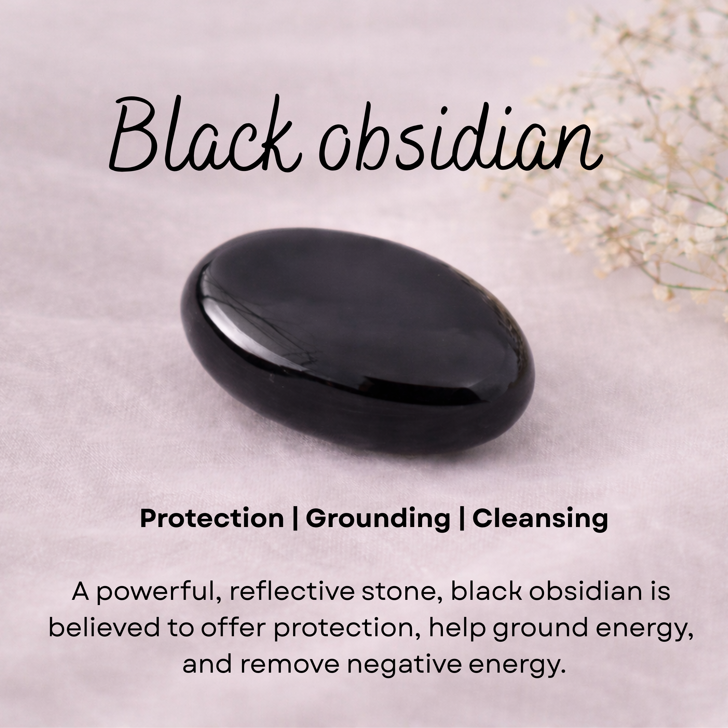 Black obsidian crystal charm