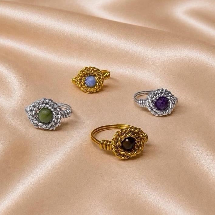 Nest-Stone Crystal wrapped ring