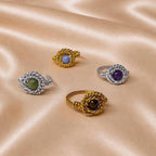 Nest-Stone Crystal wrapped ring