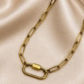 Carabiner gold chain