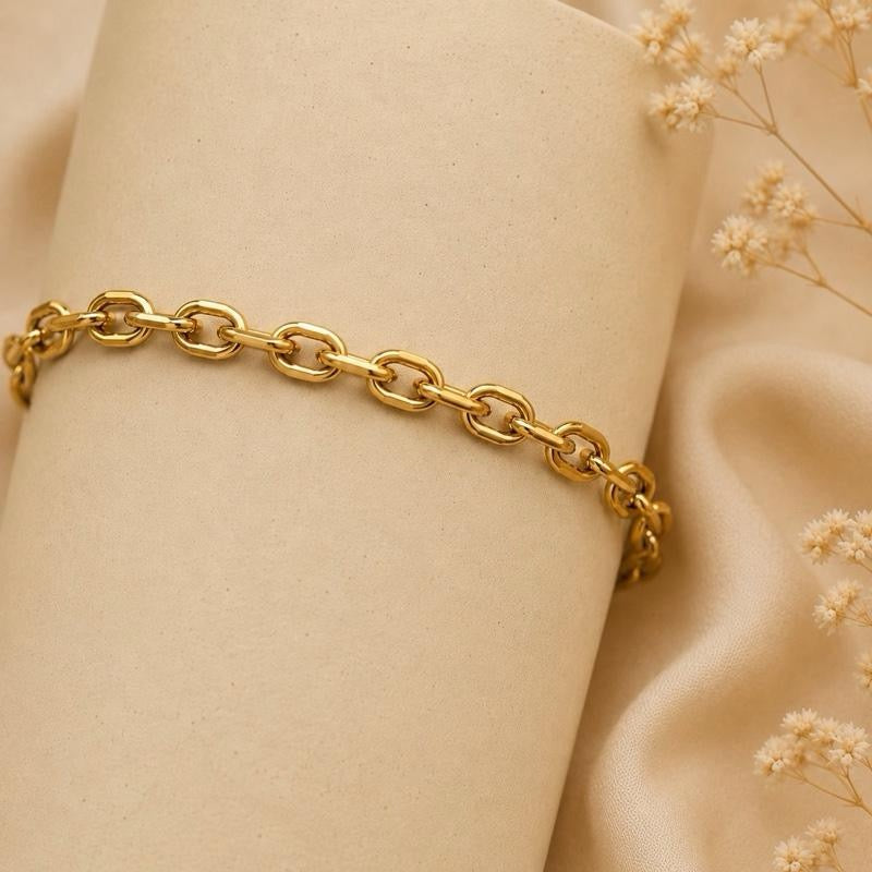 Rolo chain gold bracelet