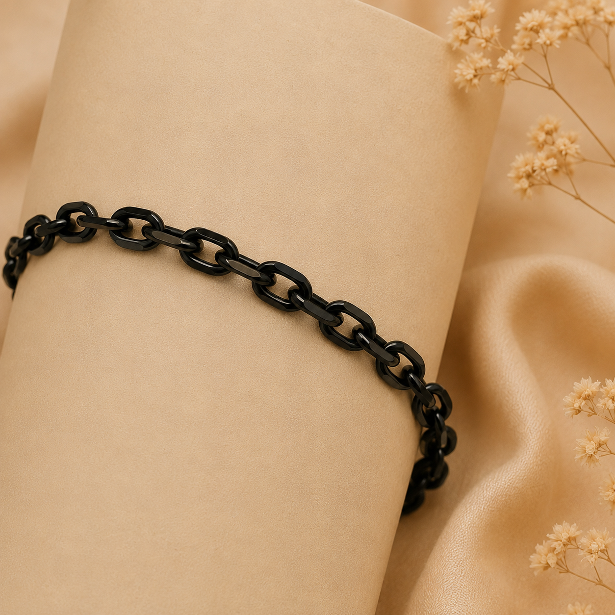 Rolo chain black bracelet