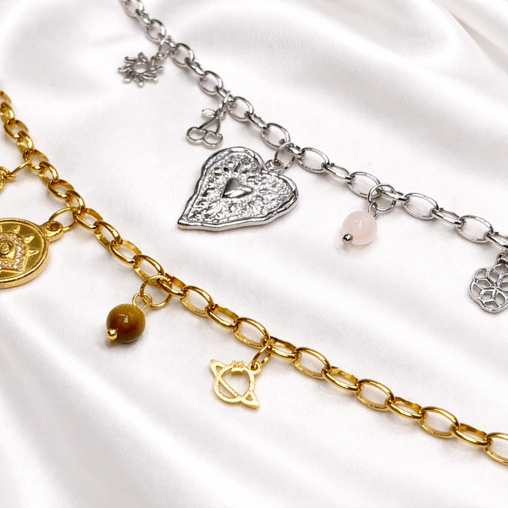 Tiger eye crystal charm